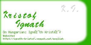 kristof ignath business card